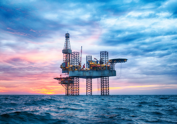 oil platform in ocean